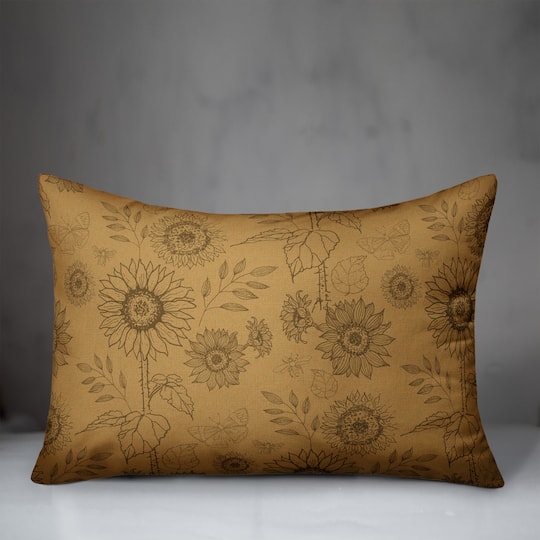 Sunflower Icons Throw Pillow